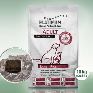 Platinum Adult Lamb and Rice - Ягня з рисом для собак всіх порід, 10 кг
