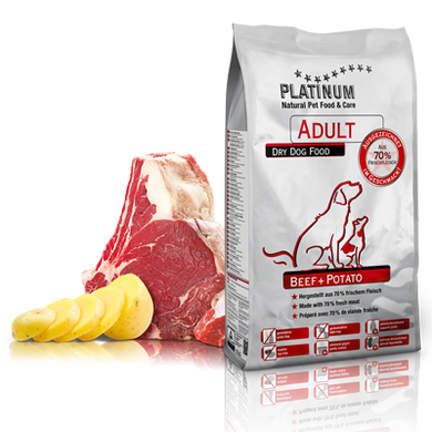 Platinum Adult Beef and Potato - Яловичина з картоплею для собак всіх порід, 1,5 кг